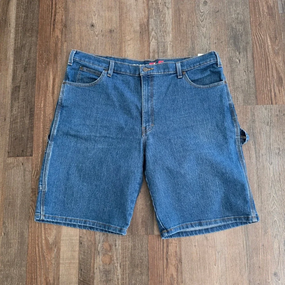 Dickies FLF Carpenter Denim Shorts Men 38 Blue Workwear Utility Stretch DX220SNB